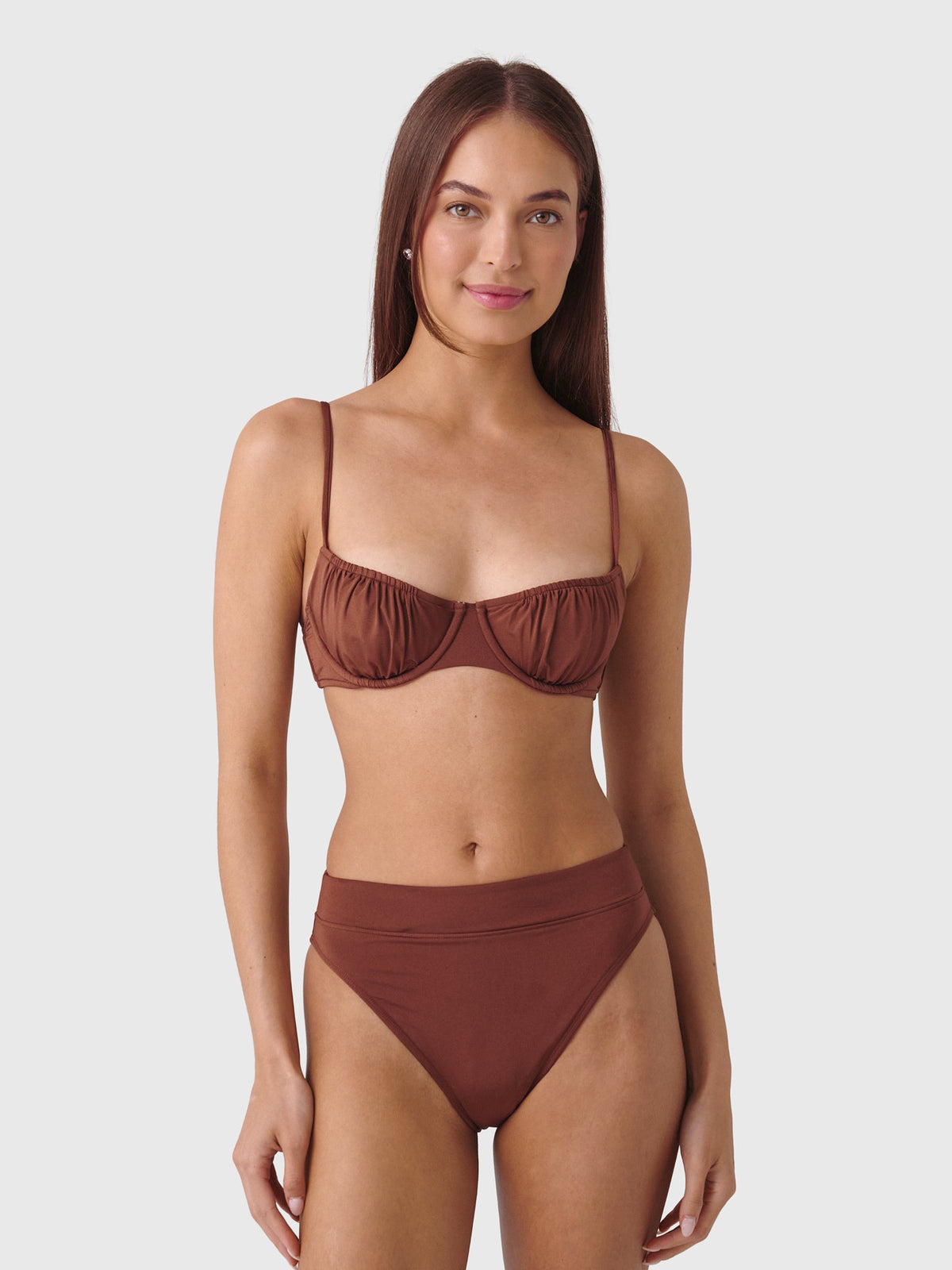 Peony Women's Everlasting Ruched Balconette Bikini Top