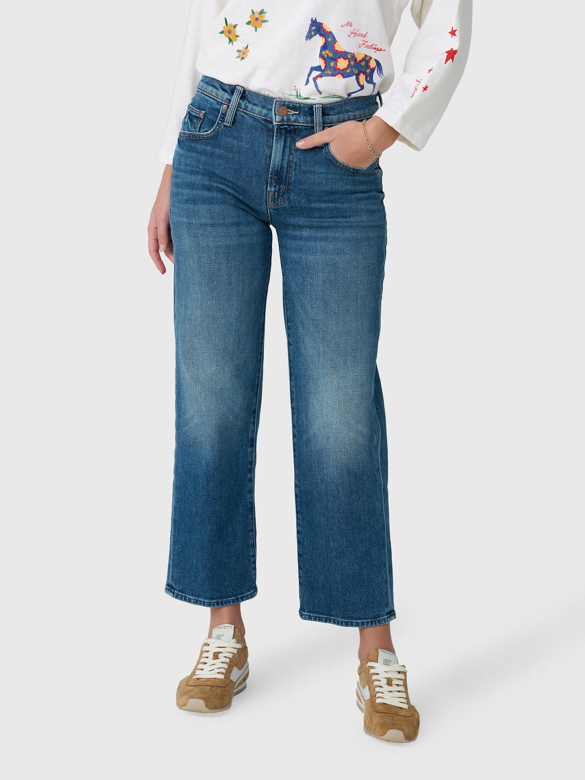 Mother Women's The Mid Rise Rambler Zip Ankle Jean