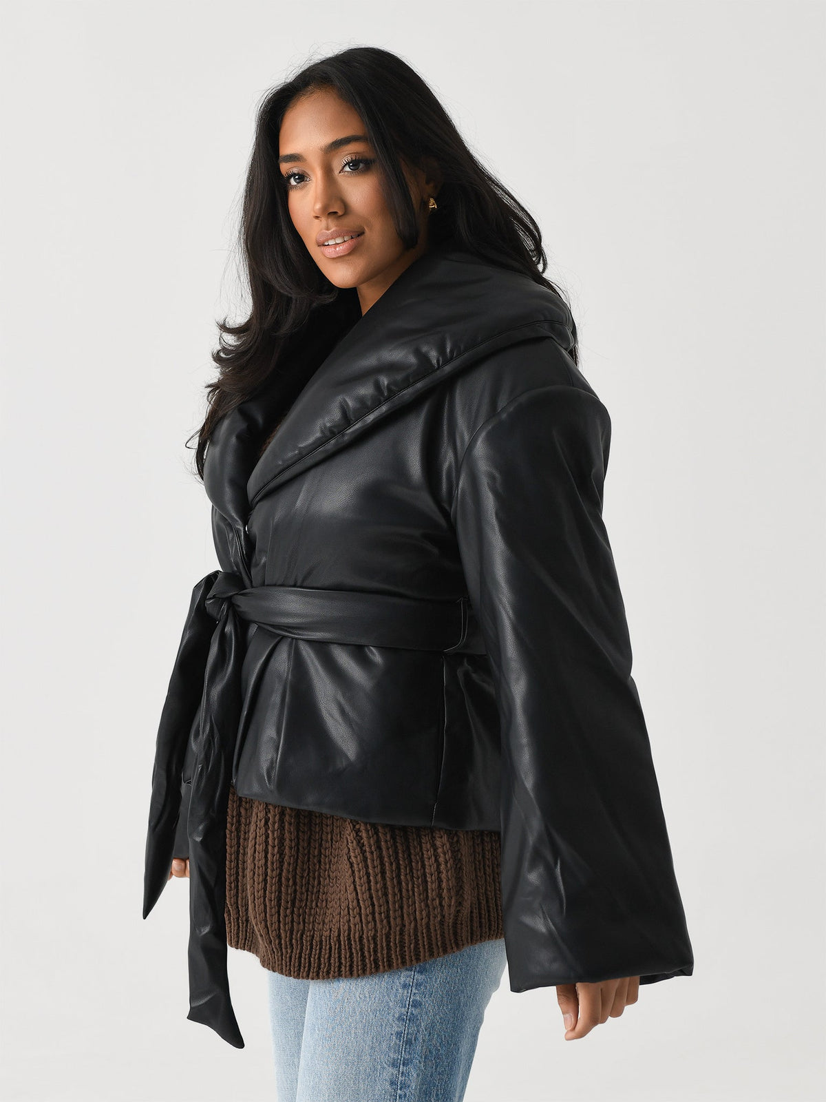 Rotate Women's Belted Puffer Jacket