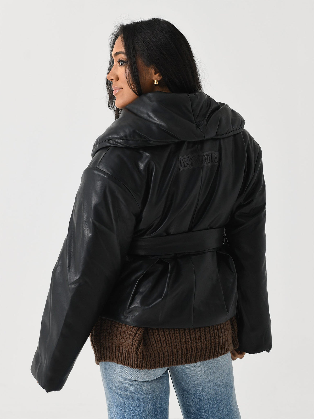 Rotate Women's Belted Puffer Jacket