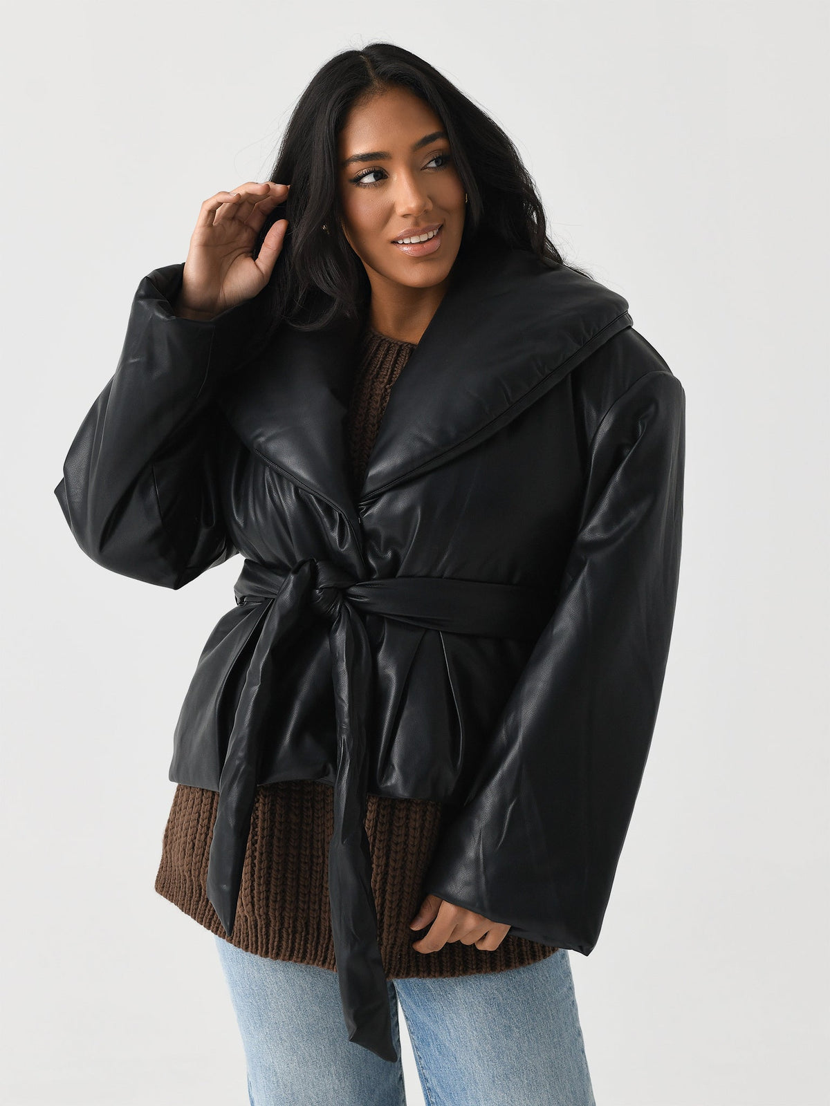 Rotate Women's Belted Puffer Jacket