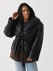 Rotate Women's Belted Puffer Jacket