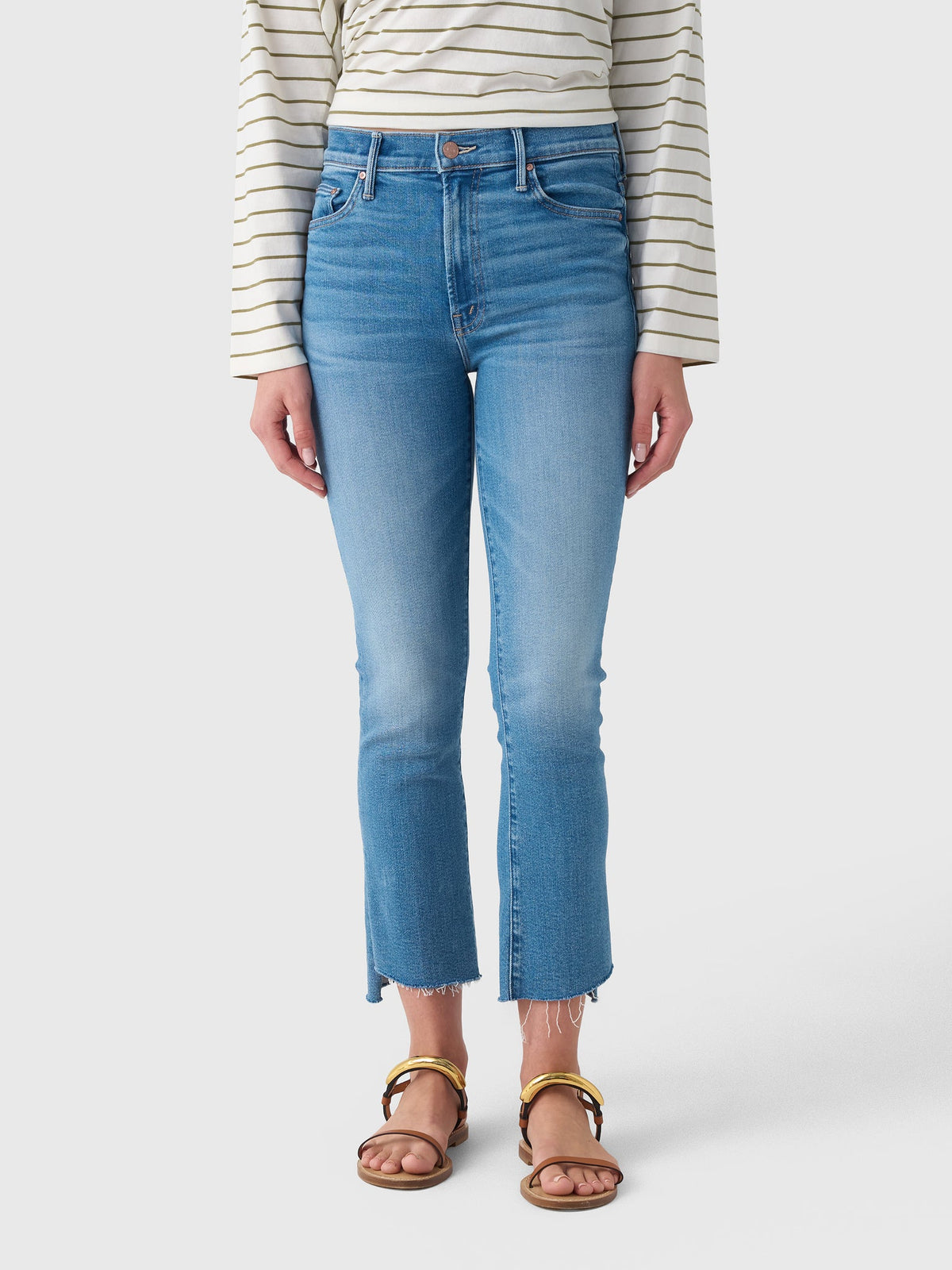 Mother Women's The Insider Crop Step Fray Jean