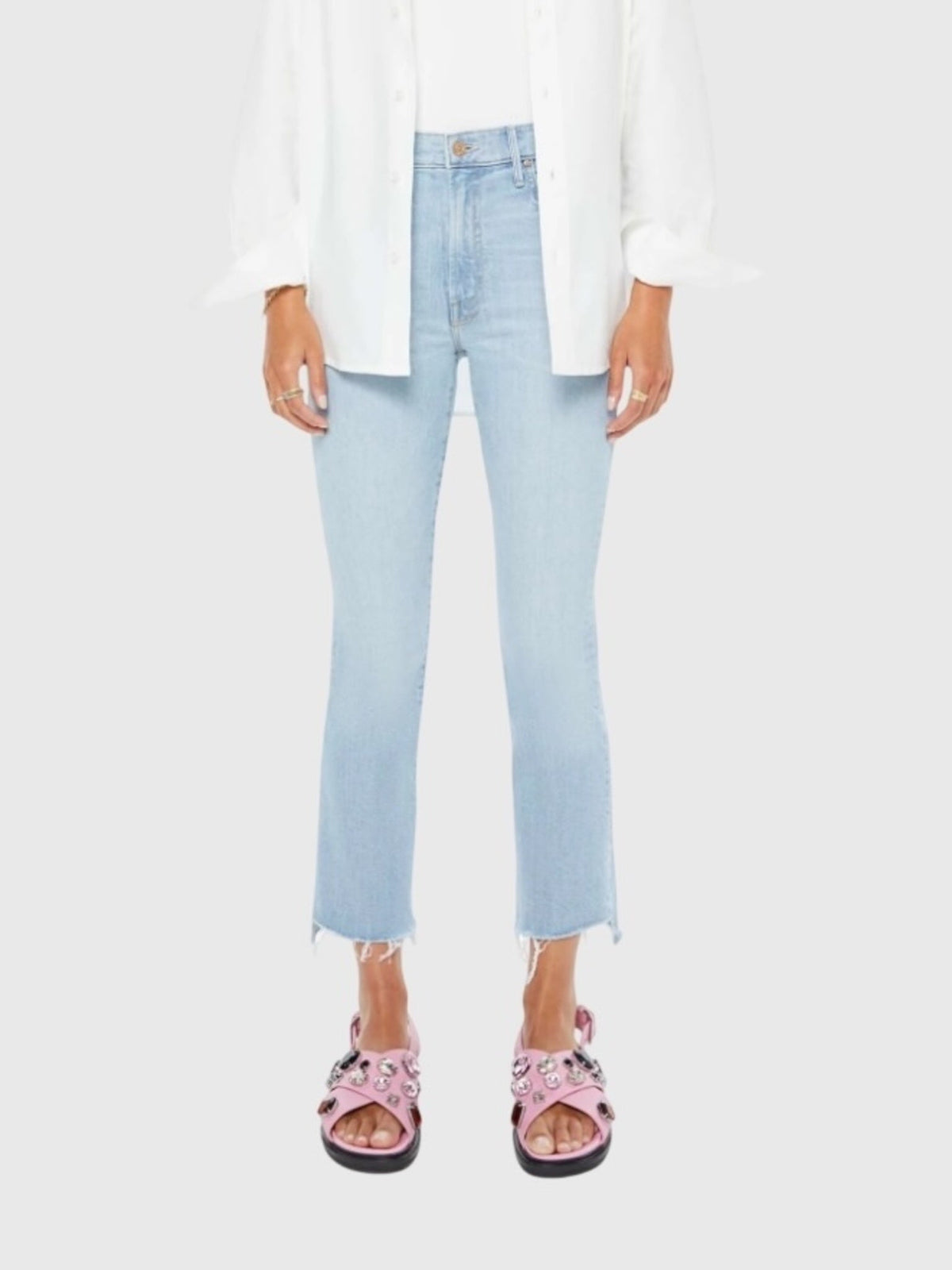Mother Women's The Insider Crop Step Fray Jean