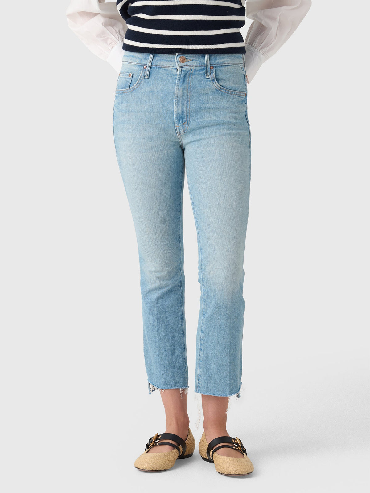 Mother Women's The Insider Crop Step Fray Jean