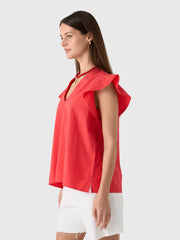 MVG Women's Ruffle Sleeve Top