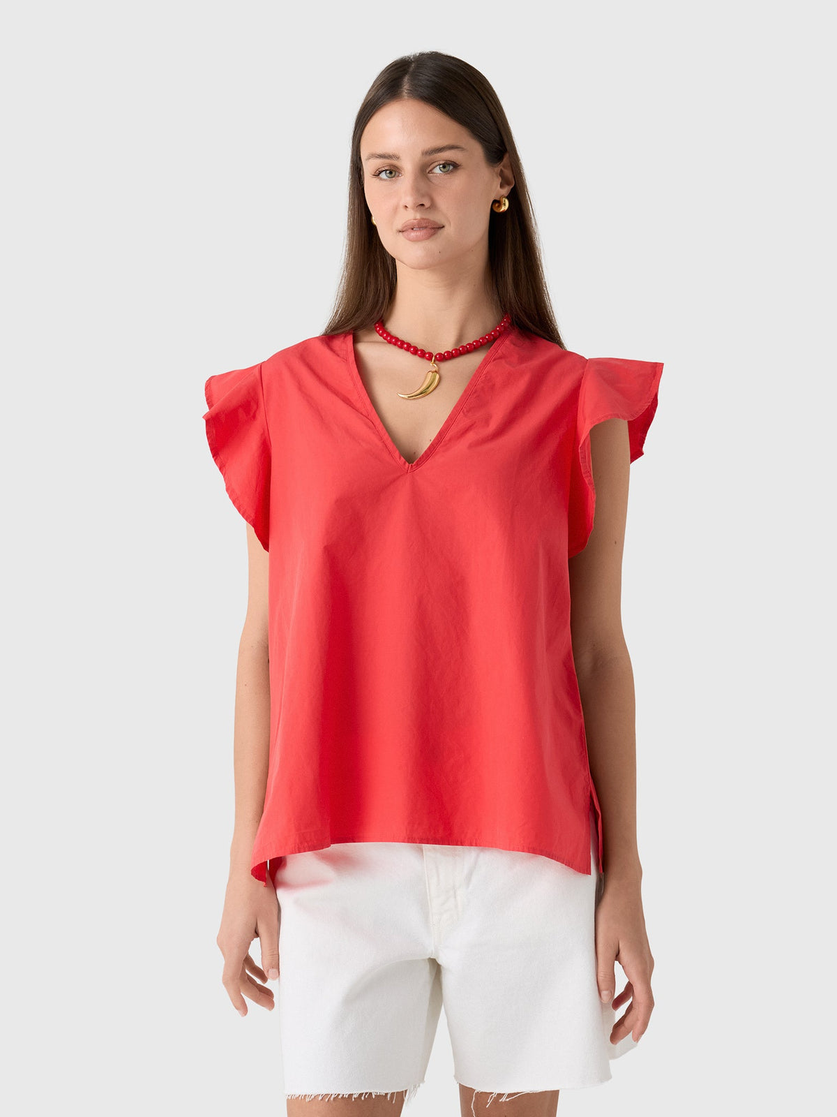 MVG Women's Ruffle Sleeve Top