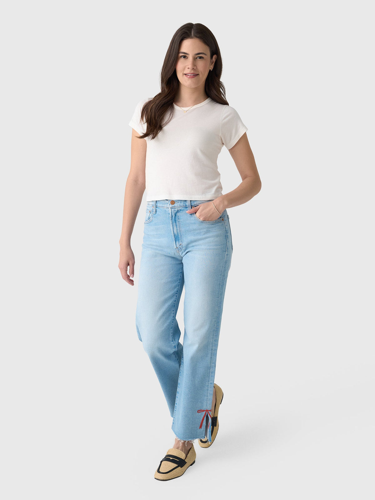 Mother Women's The Rambler Zip Slice Hover Fray Jean