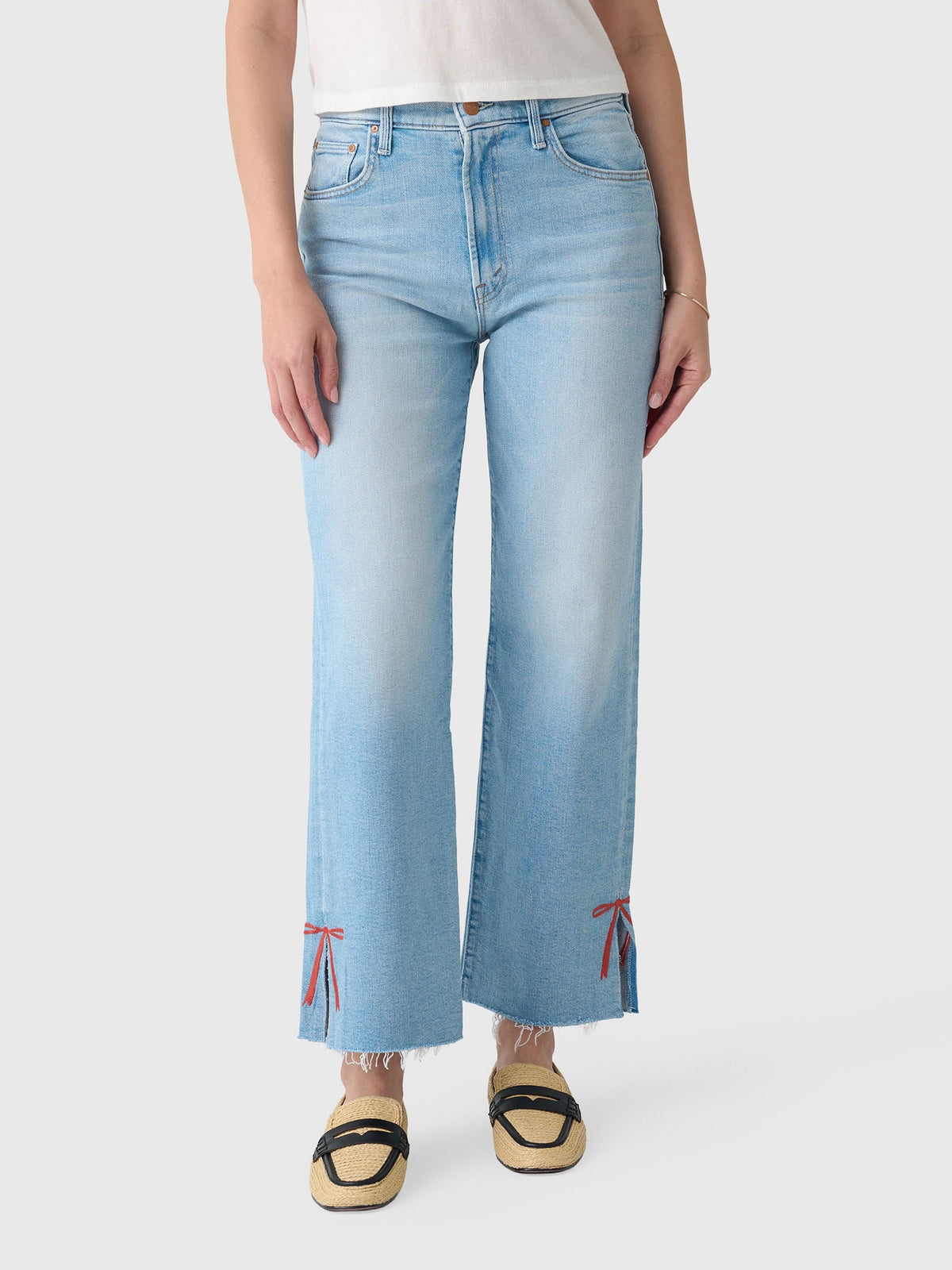 Mother Women's The Rambler Zip Slice Hover Fray Jean