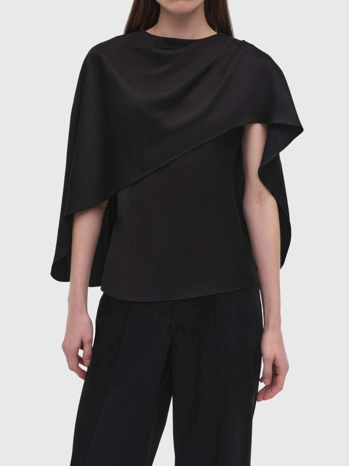 Simkhai Women's Eliora Draped Satin Cape Top