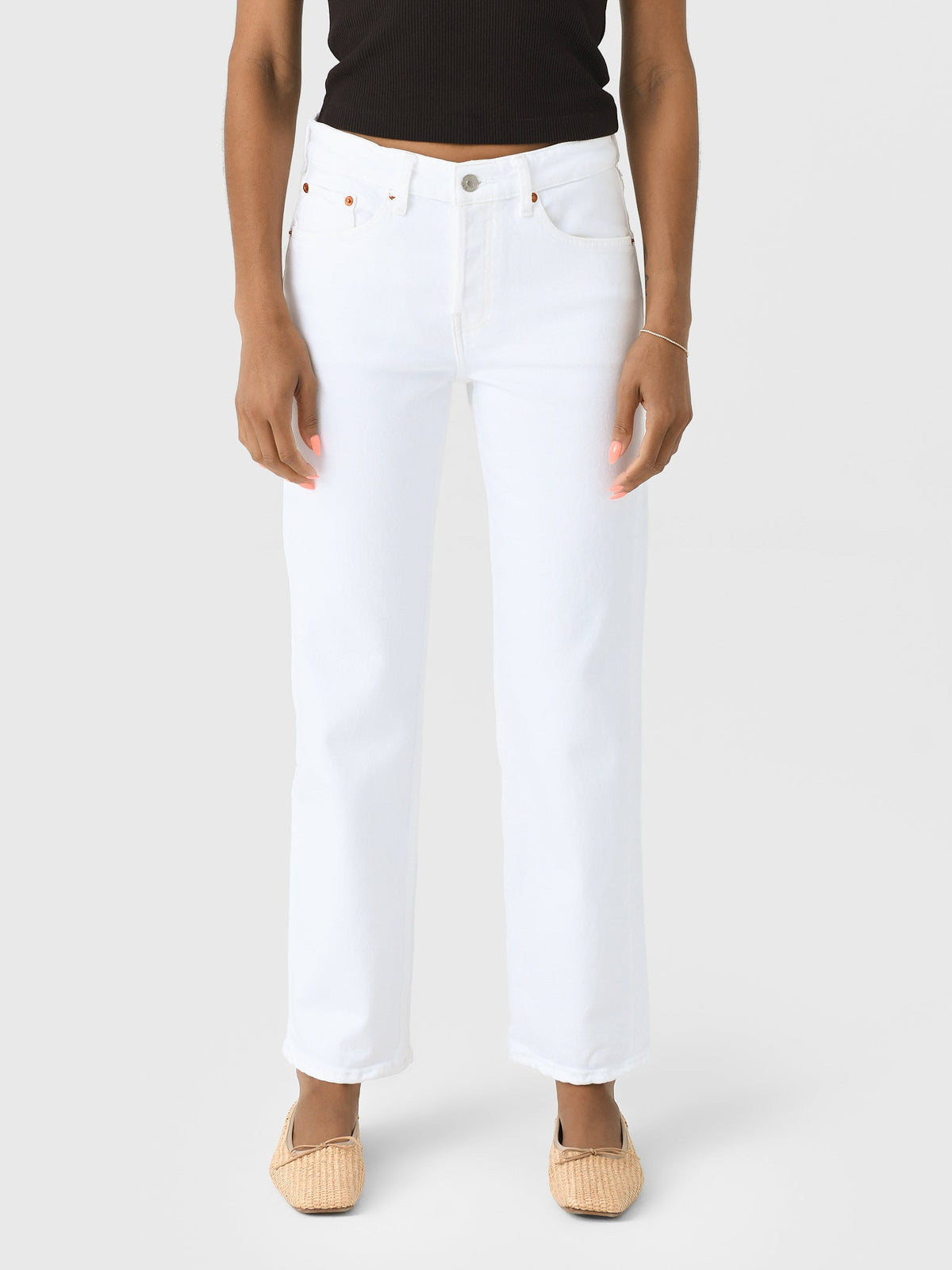 Re/Done Women's Slim Straight Crop Jean