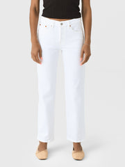 Re/Done Women's Slim Straight Crop Jean