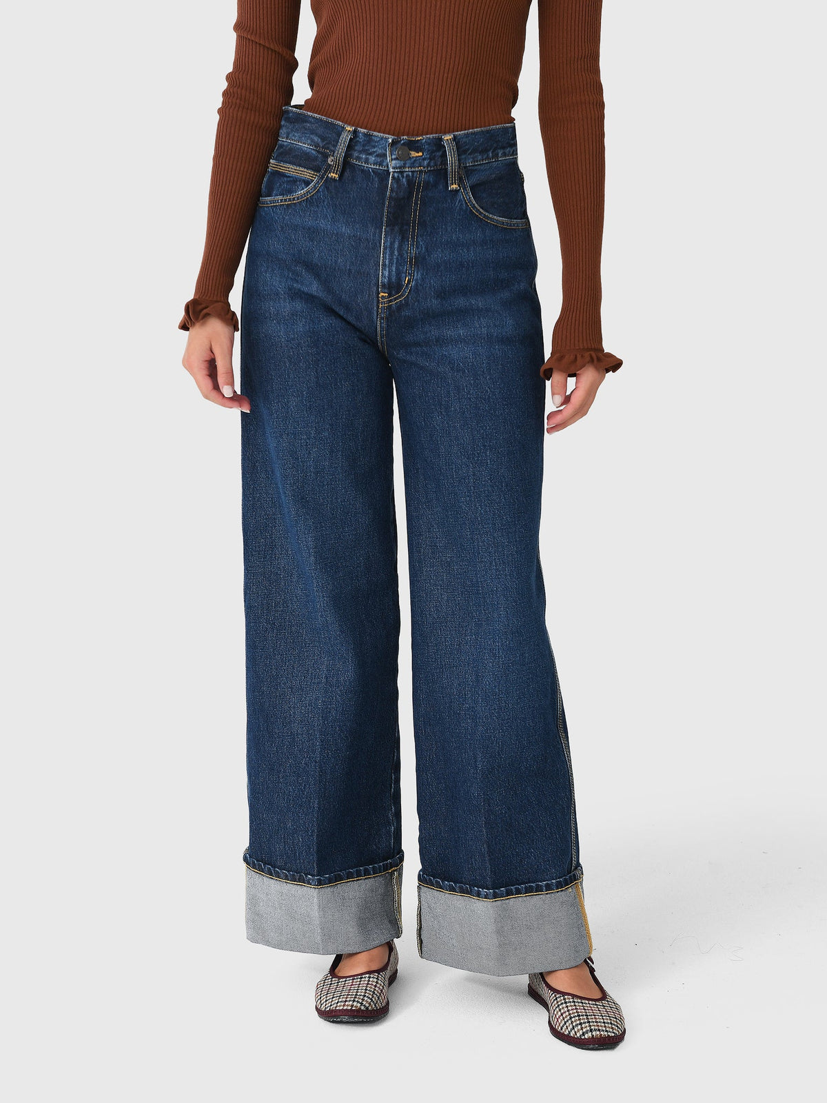 Frame Women's The Cuffed Wide Jean