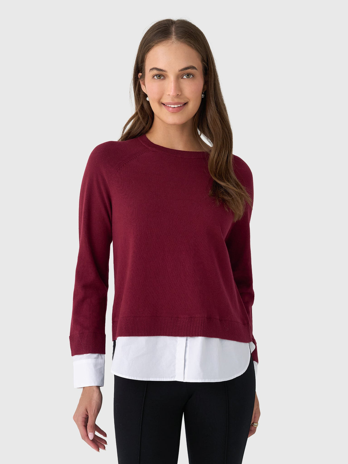 Eche Women's Crewneck Two-Fer Sweater
