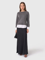 Eche Women's Crewneck Two-Fer Sweater
