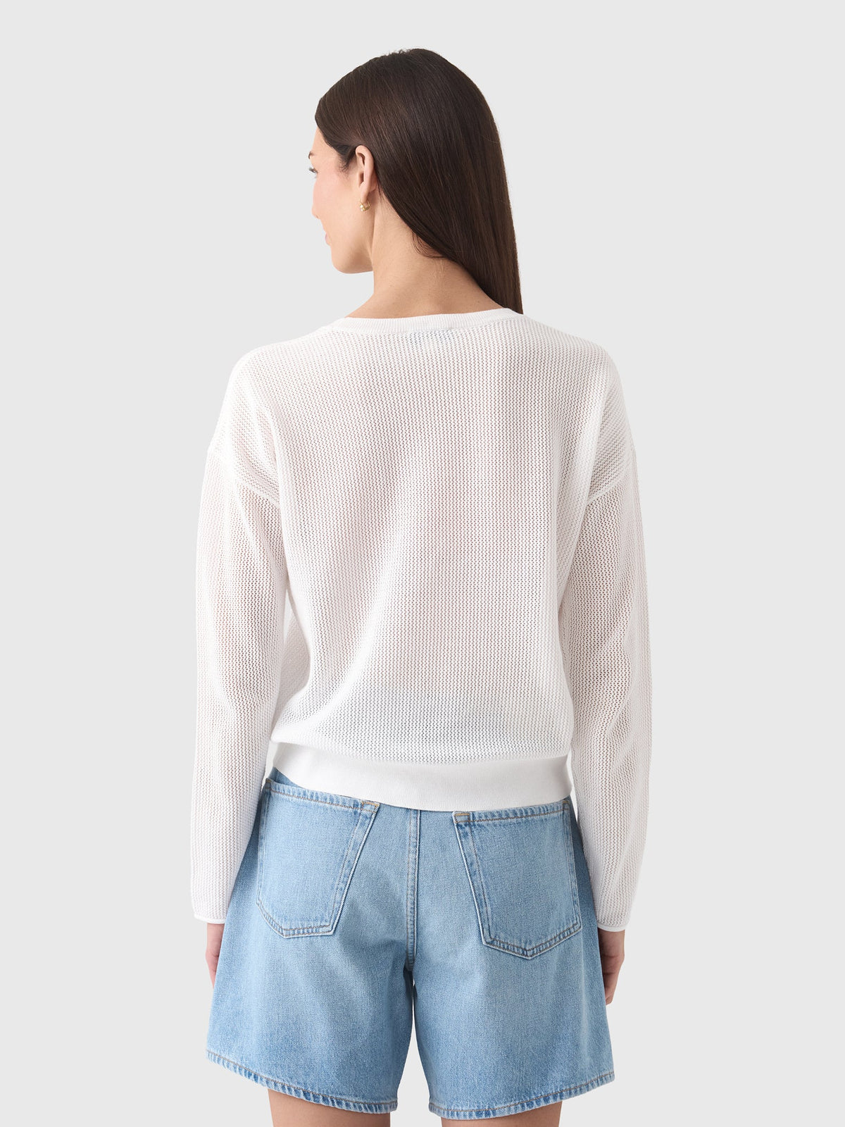 MVG Women's Mesh Star Crewneck Sweater