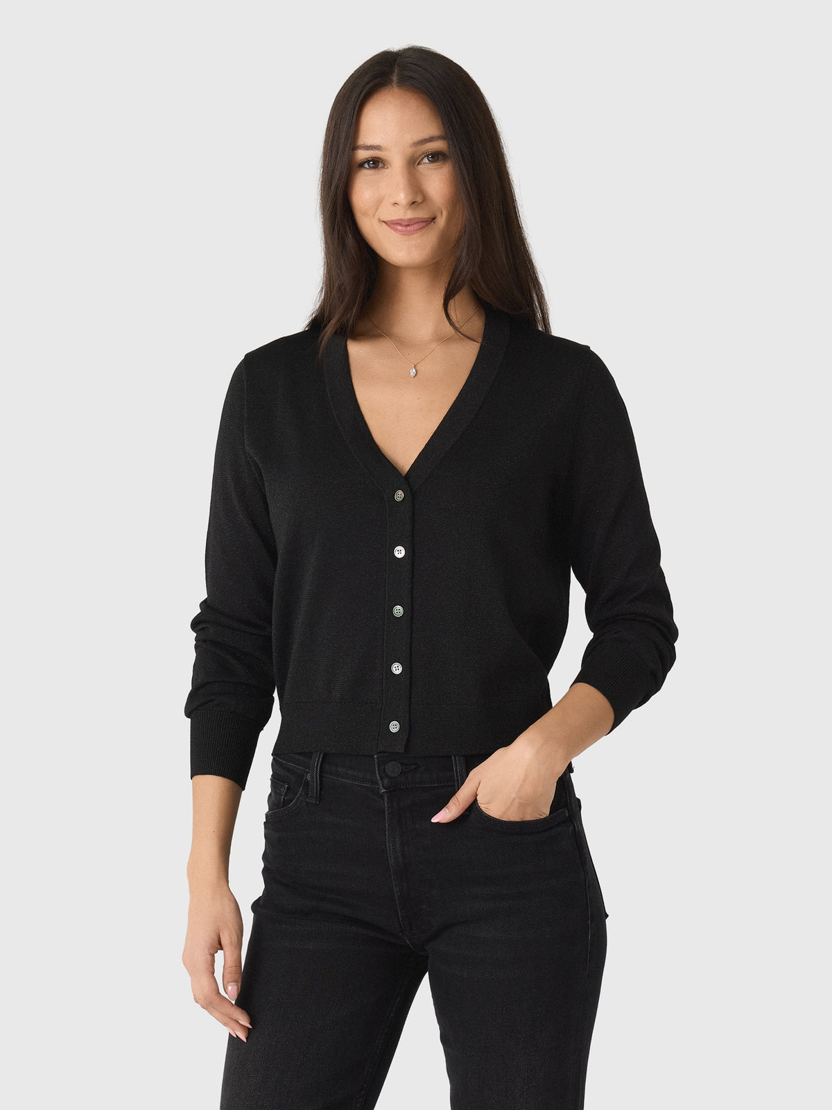 MVG Women's Sparkle V-Neck Cardigan