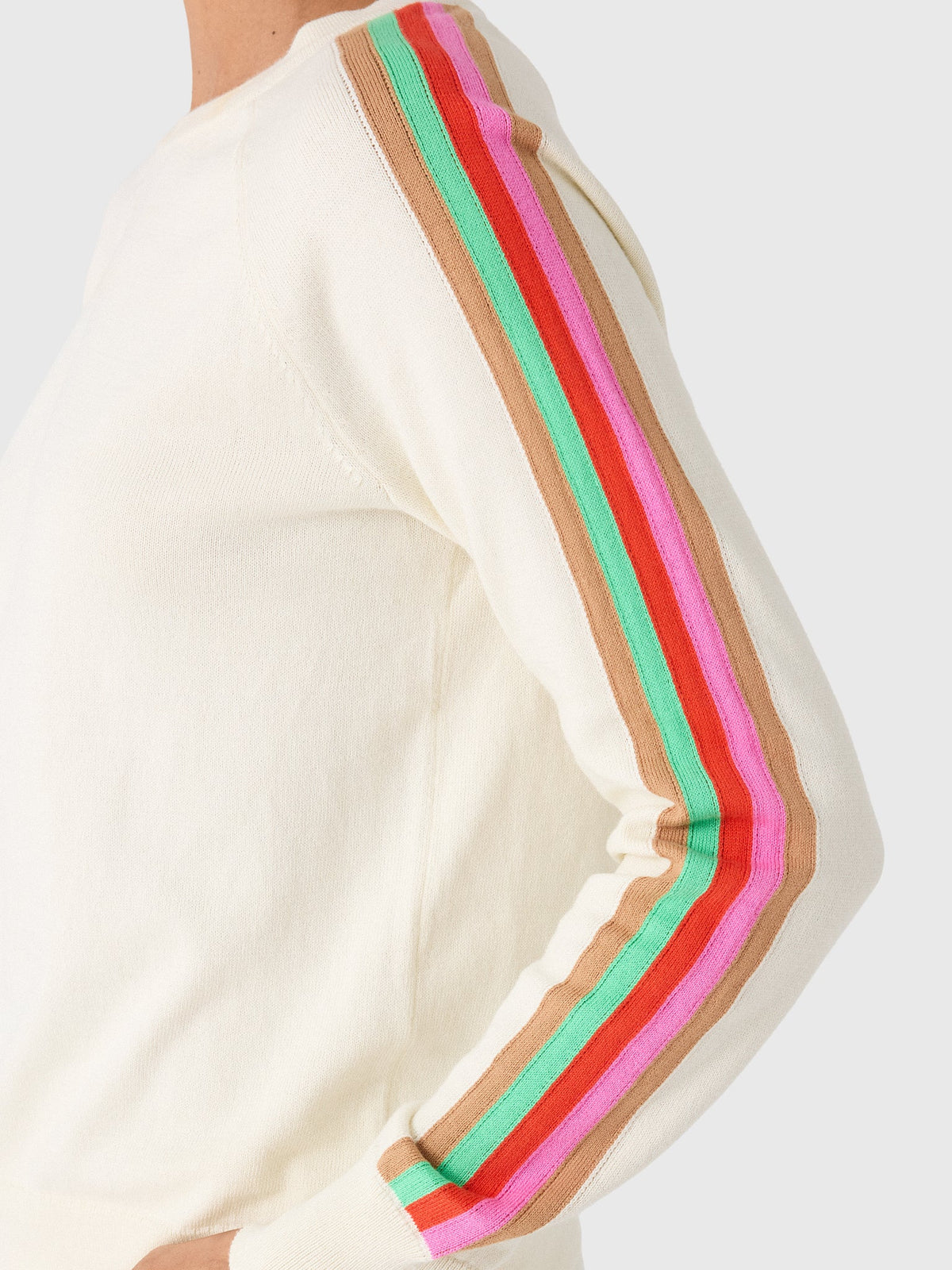 MVG Women's Stripe Sleeve Sweater
