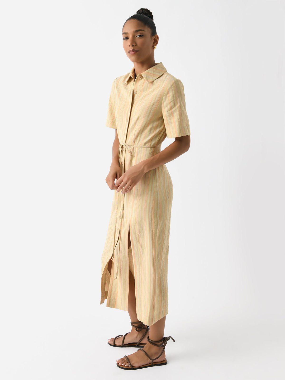 Matthew Bruch Women's Button-Up Midi Shirt Dress