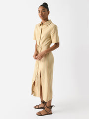 Matthew Bruch Women's Button-Up Midi Shirt Dress