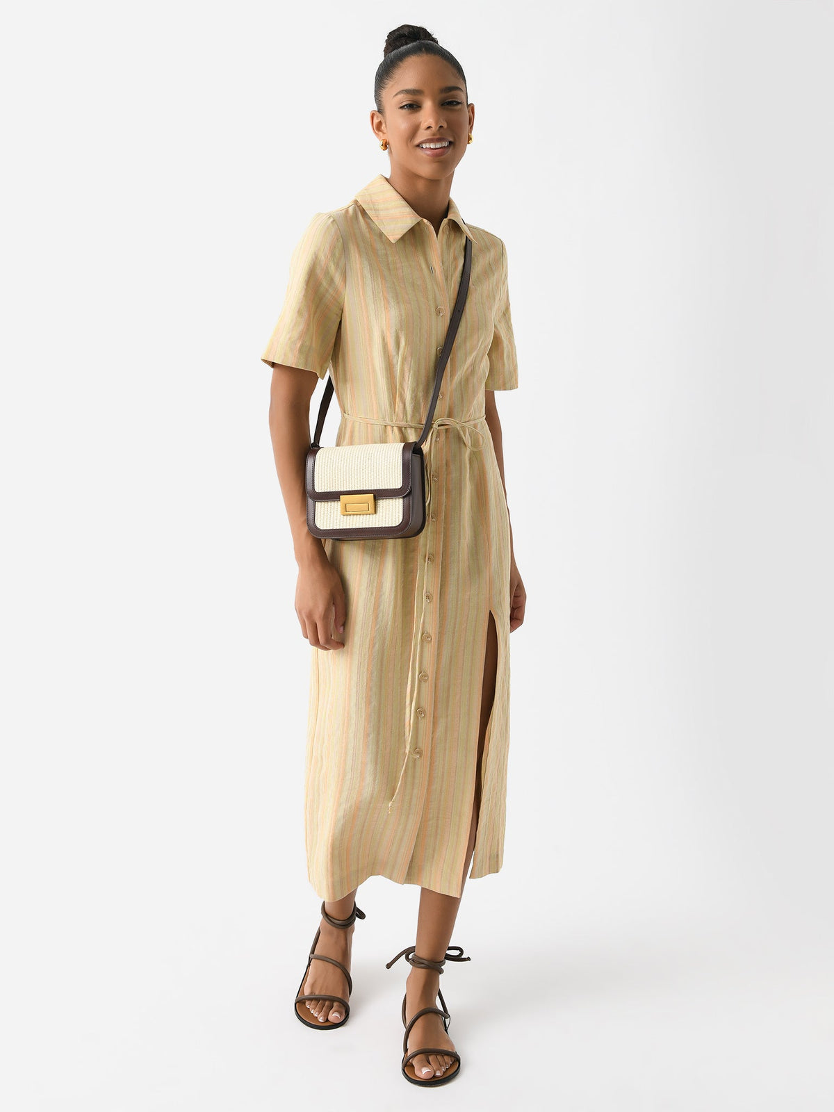 Matthew Bruch Women's Button-Up Midi Shirt Dress