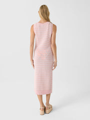 Matthew Bruch Women's Striped Mesh Tank Midi Dress