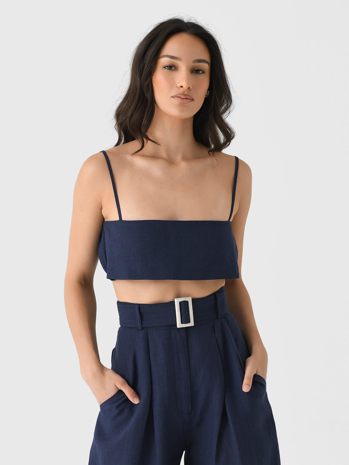Matthew Bruch Women's Structured Bandeau Crop Top
