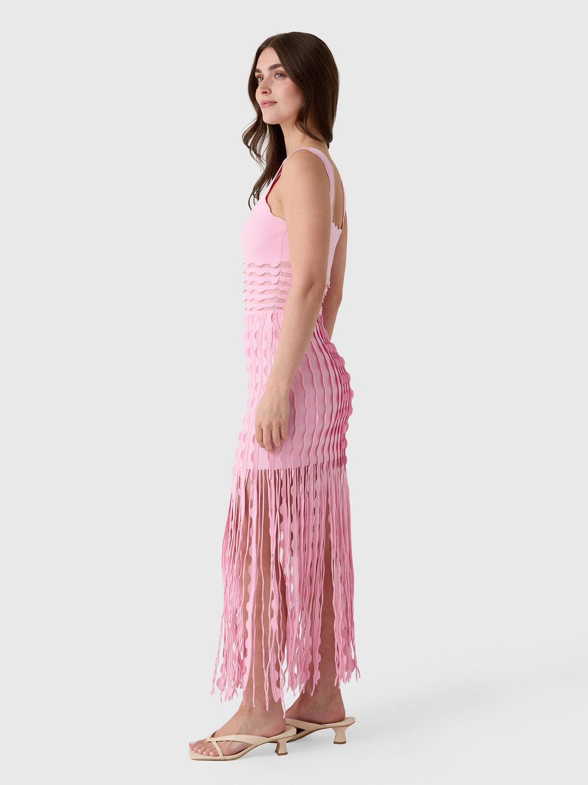 Simkhai Women's Brionne Scalloped Knit Midi Dress