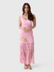 Simkhai Women's Brionne Scalloped Knit Midi Dress