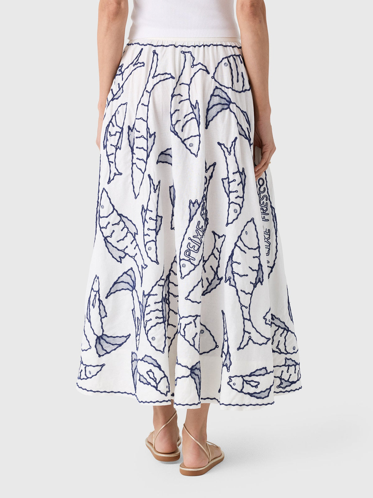 Farm Rio Women's Fresh Fish Midi Skirt