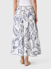 Farm Rio Women's Fresh Fish Midi Skirt