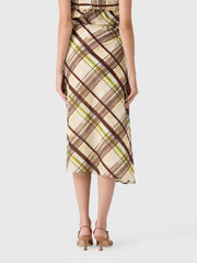 ALC Women's Jean Plaid Cotton Midi Skirt