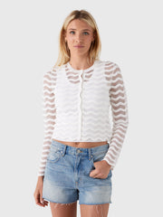 Simkhai Women's Maxime Wavy Knit Cardigan