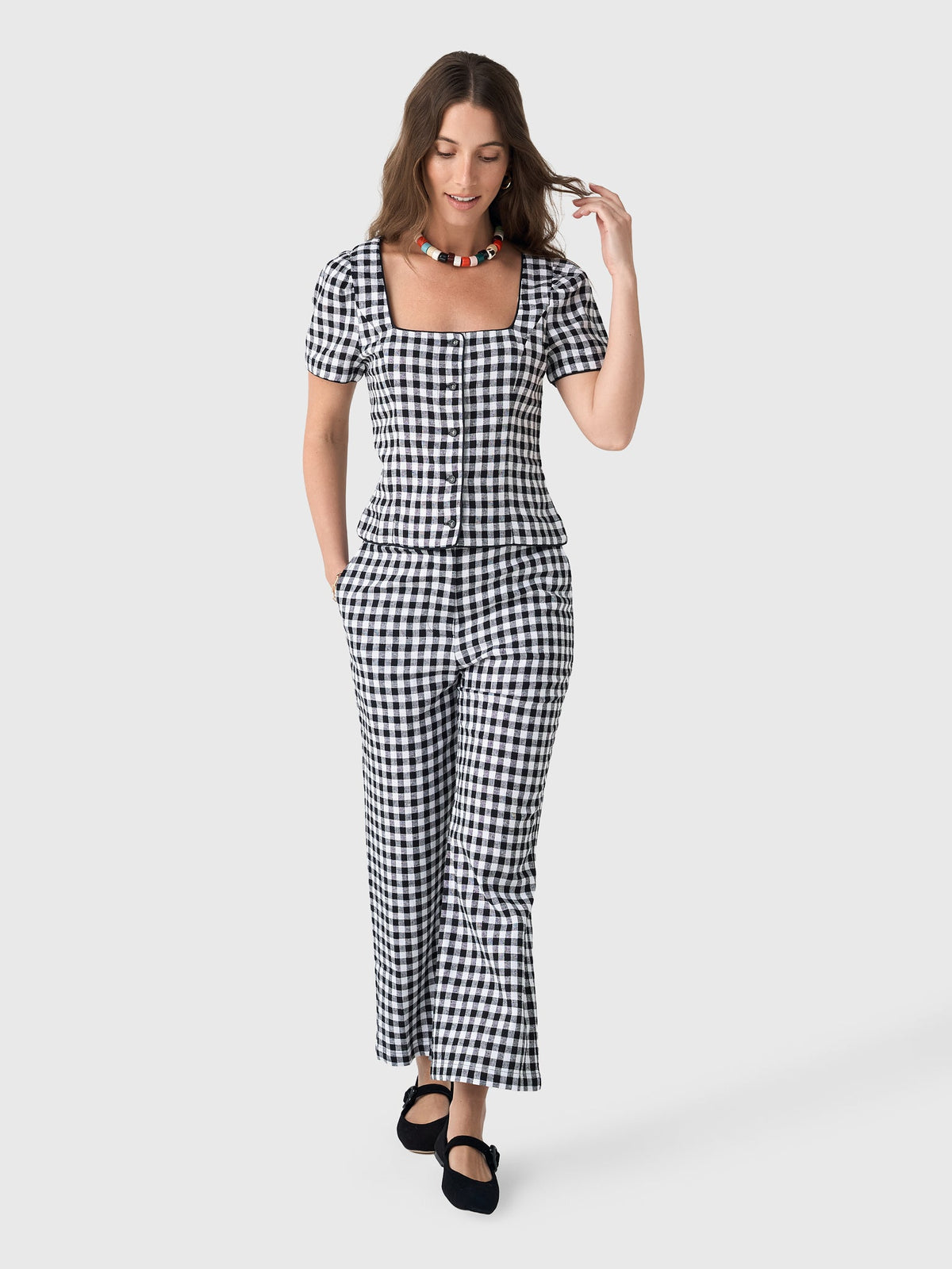 Ciao Lucia Women's Orlando Gingham Pant