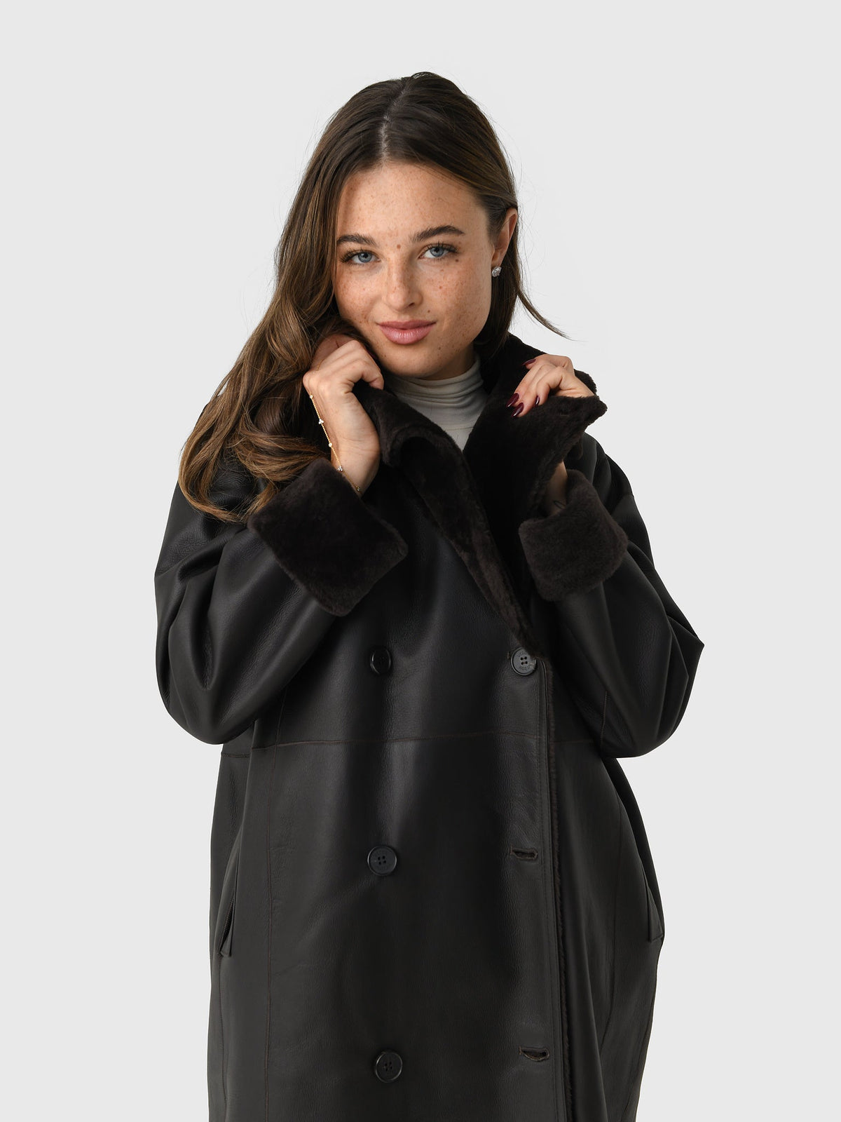 Utzon Women's Clark Reversible Shearling Coat