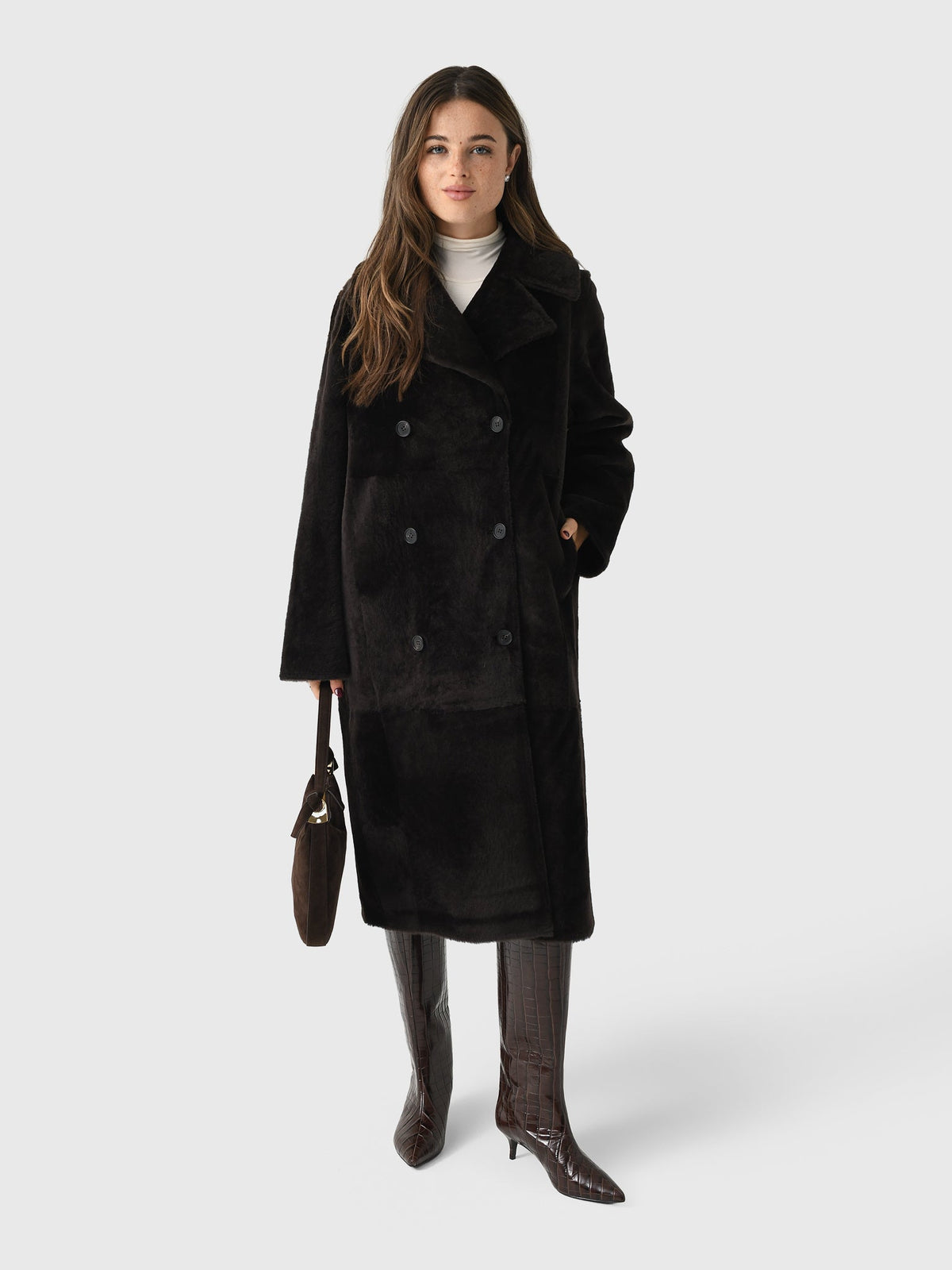 Utzon Women's Clark Reversible Shearling Coat