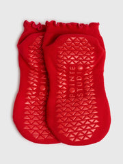 Pointe Studio Women's Ruffle Full Foot Grip Socks