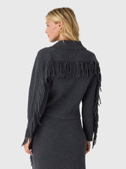 Simkhai Women's Natalia Collared Fringe Sweater