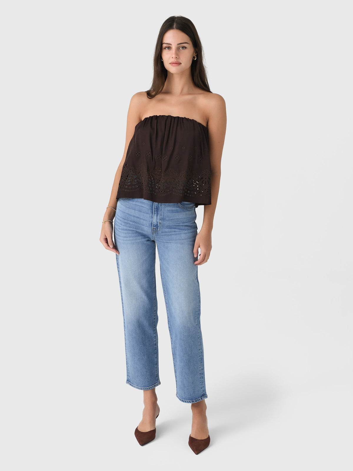 ALC Women's Dalia Strapless Embroidered Top