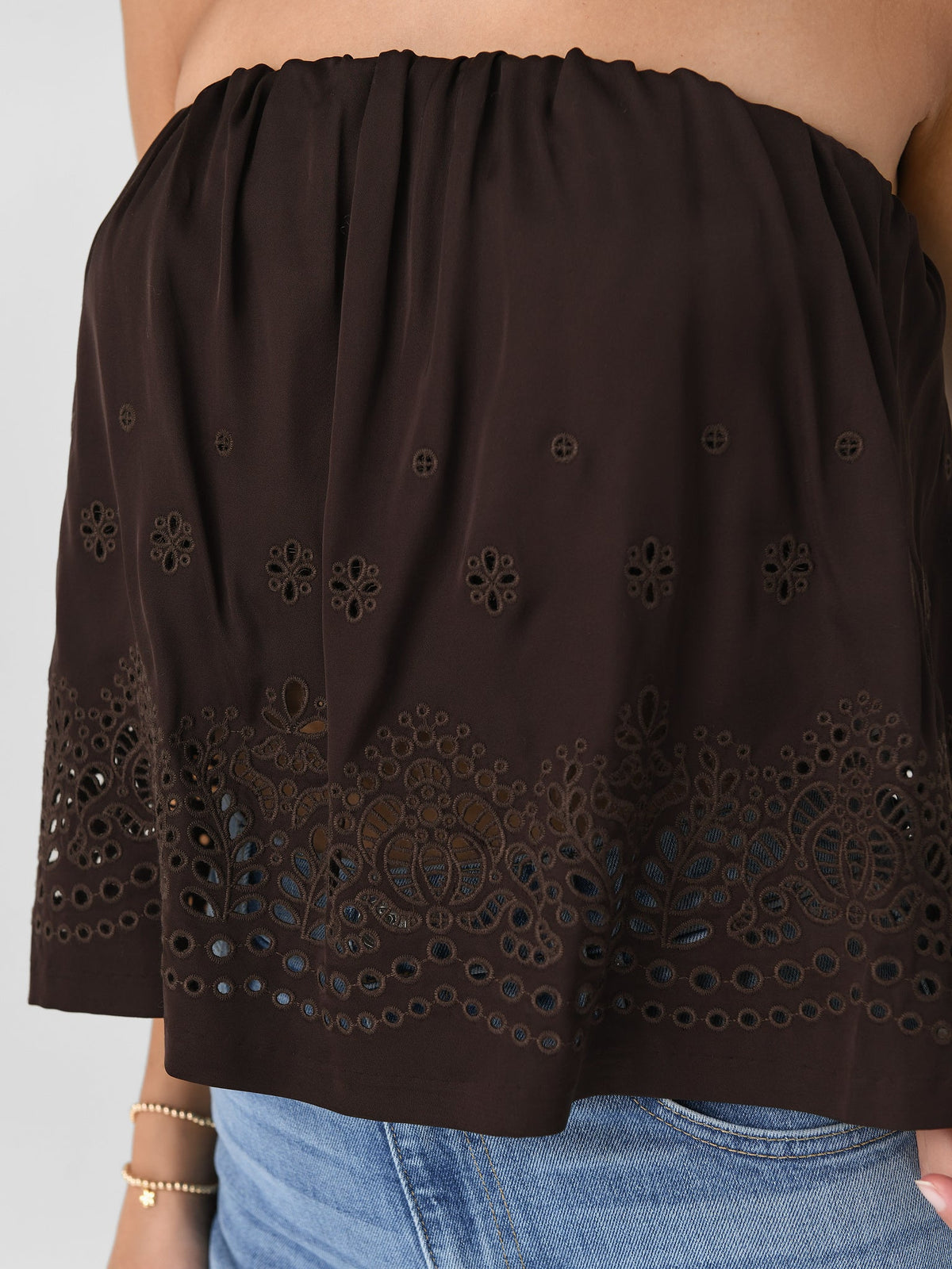 ALC Women's Dalia Strapless Embroidered Top
