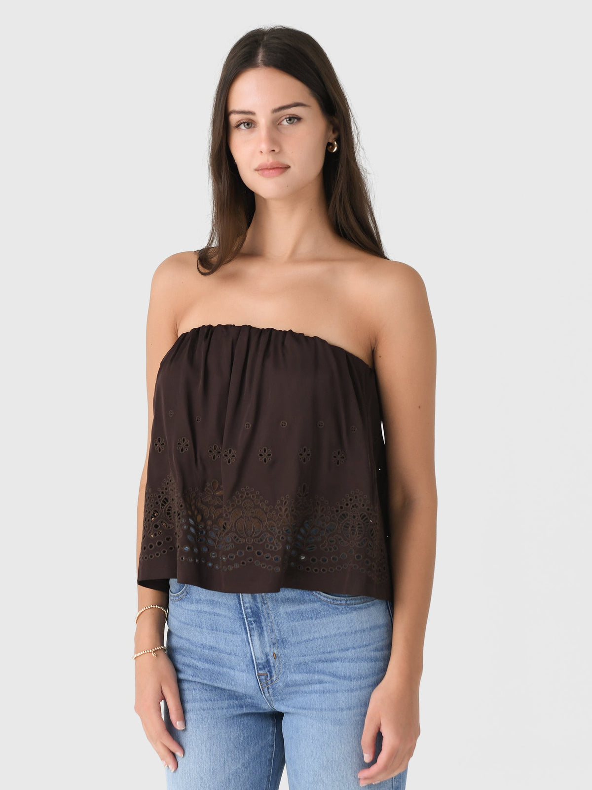 ALC Women's Dalia Strapless Embroidered Top