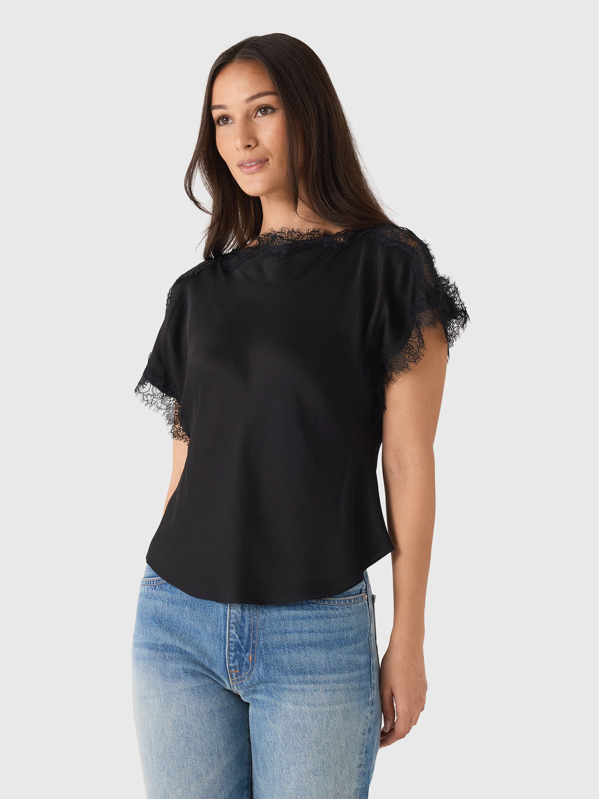 ALC Women's Luna Satin & Lace Top