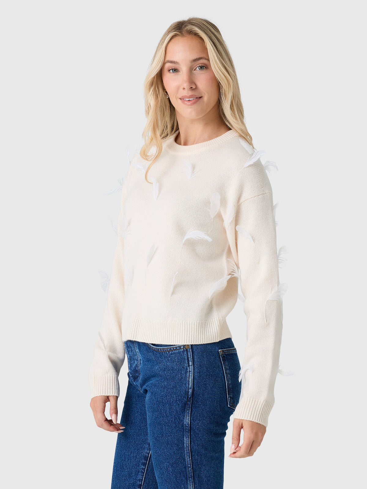 Simkhai Women's Avrae Feather Sweater