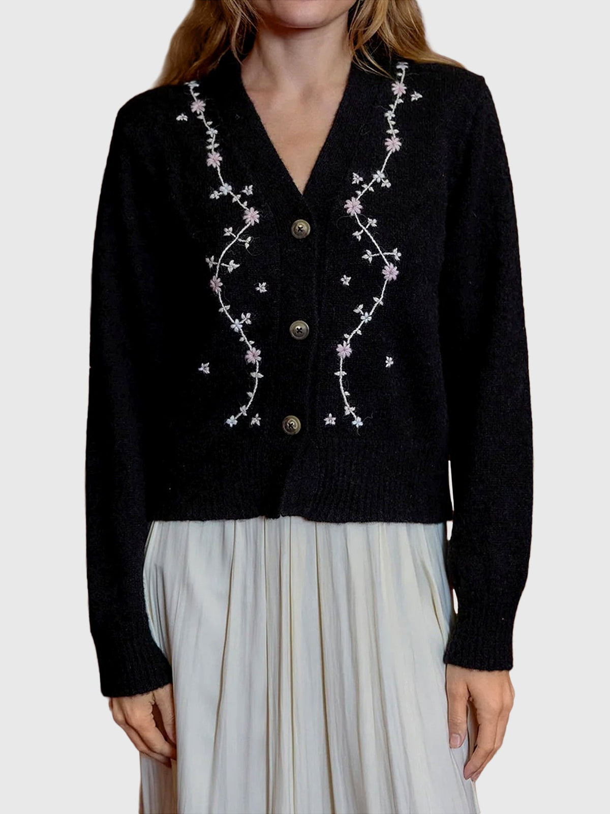Ciao Lucia Women's Karolina Embroidered Alpaca Cardigan