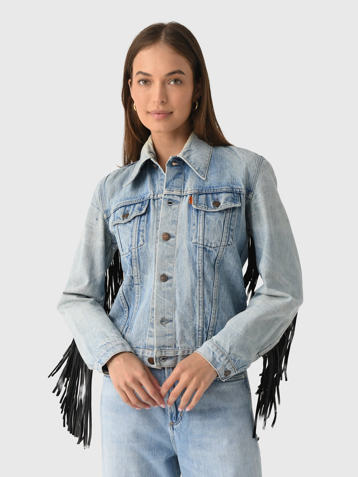 Re/Done Women's Levi's Fringe Trucker Jacket