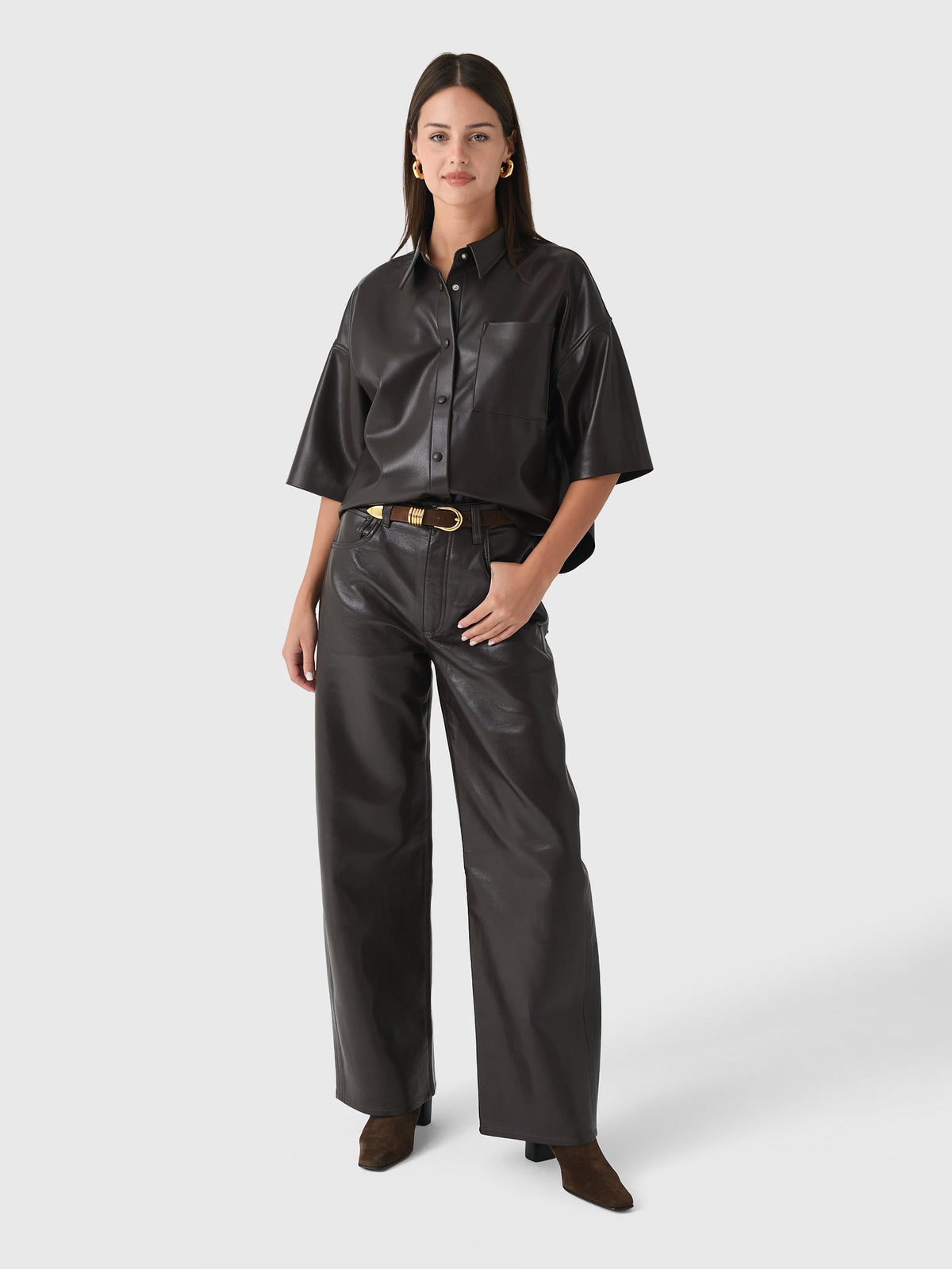 Citizens Of Humanity Women's Frances Cropped Caped Button Up Shirt