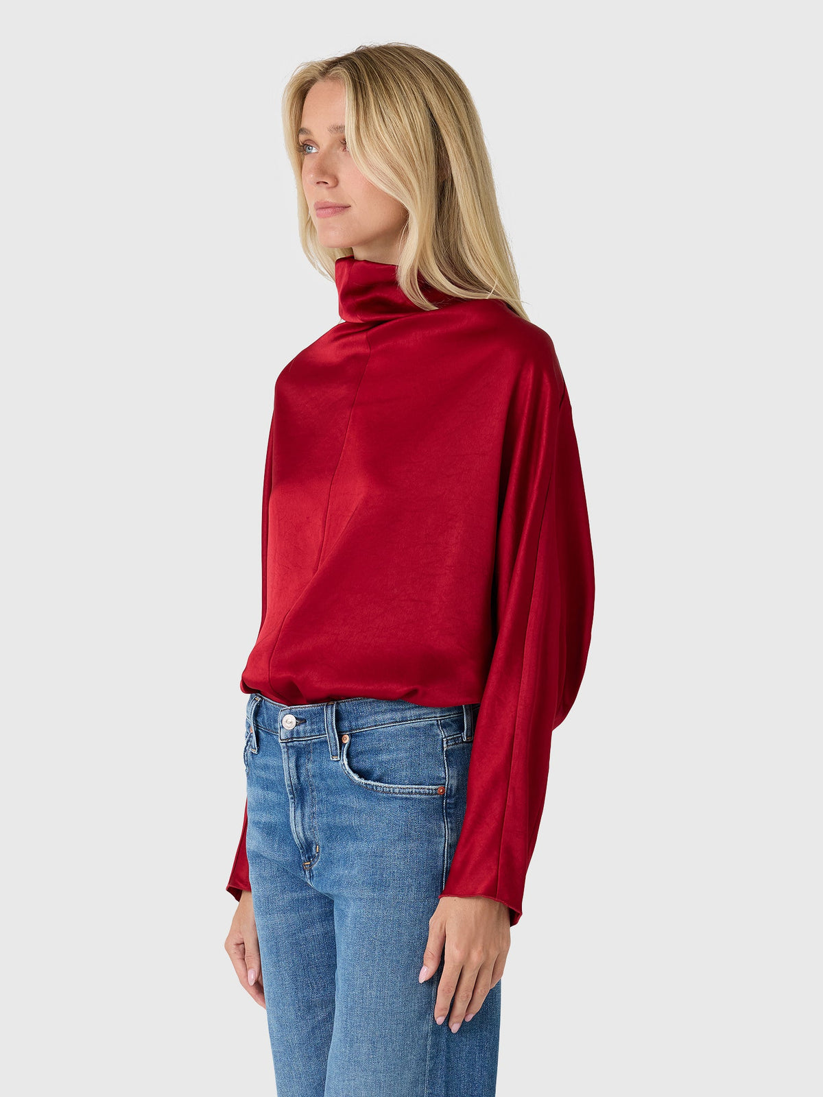 Citizens Of Humanity Women's Ilaria Draped Japanese Hammered Satin Top