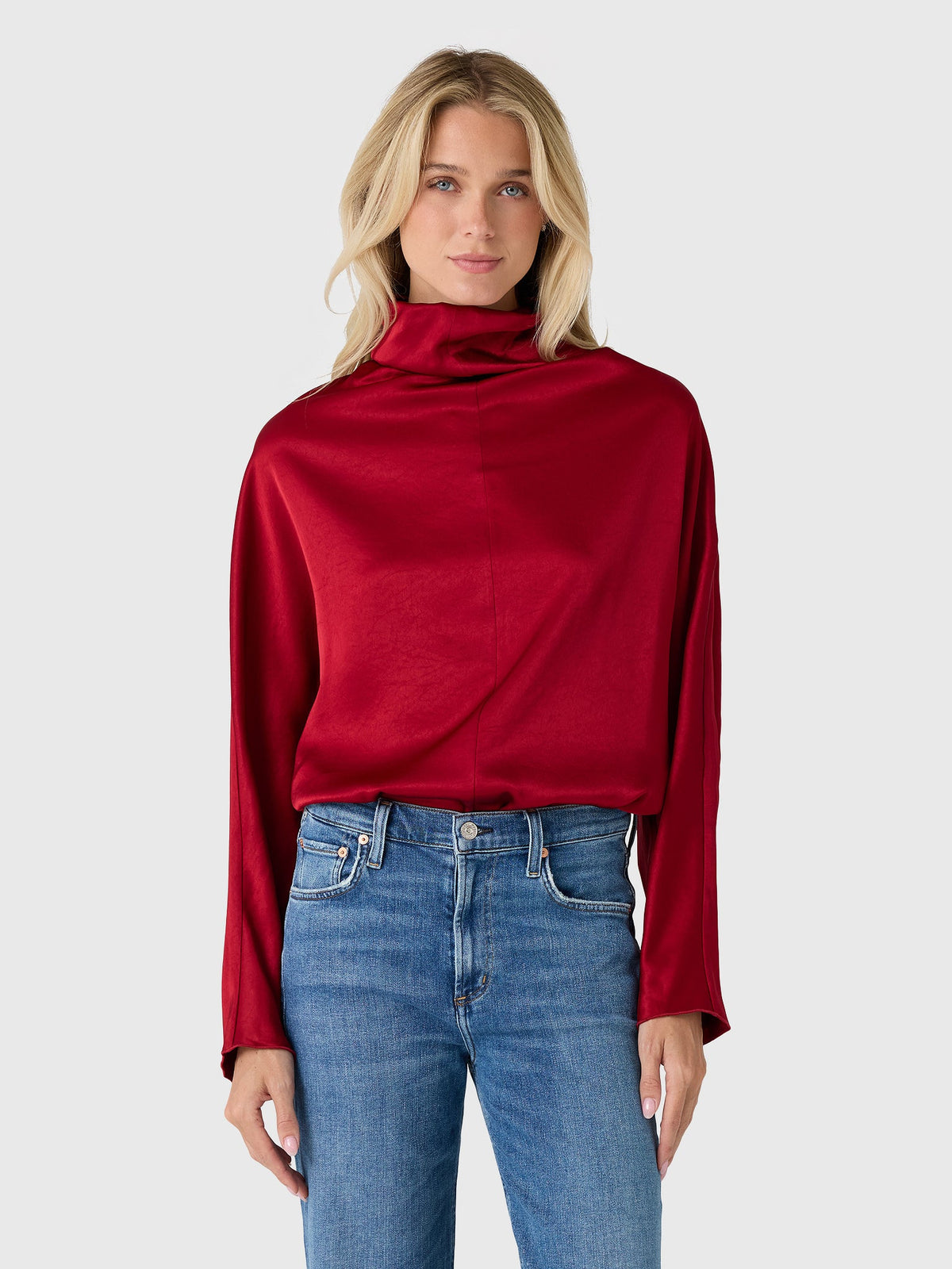 Citizens Of Humanity Women's Ilaria Draped Japanese Hammered Satin Top