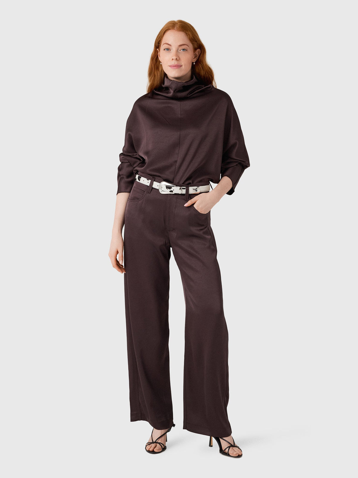 Citizens Of Humanity Women's Ilaria Draped Japanese Hammered Satin Top