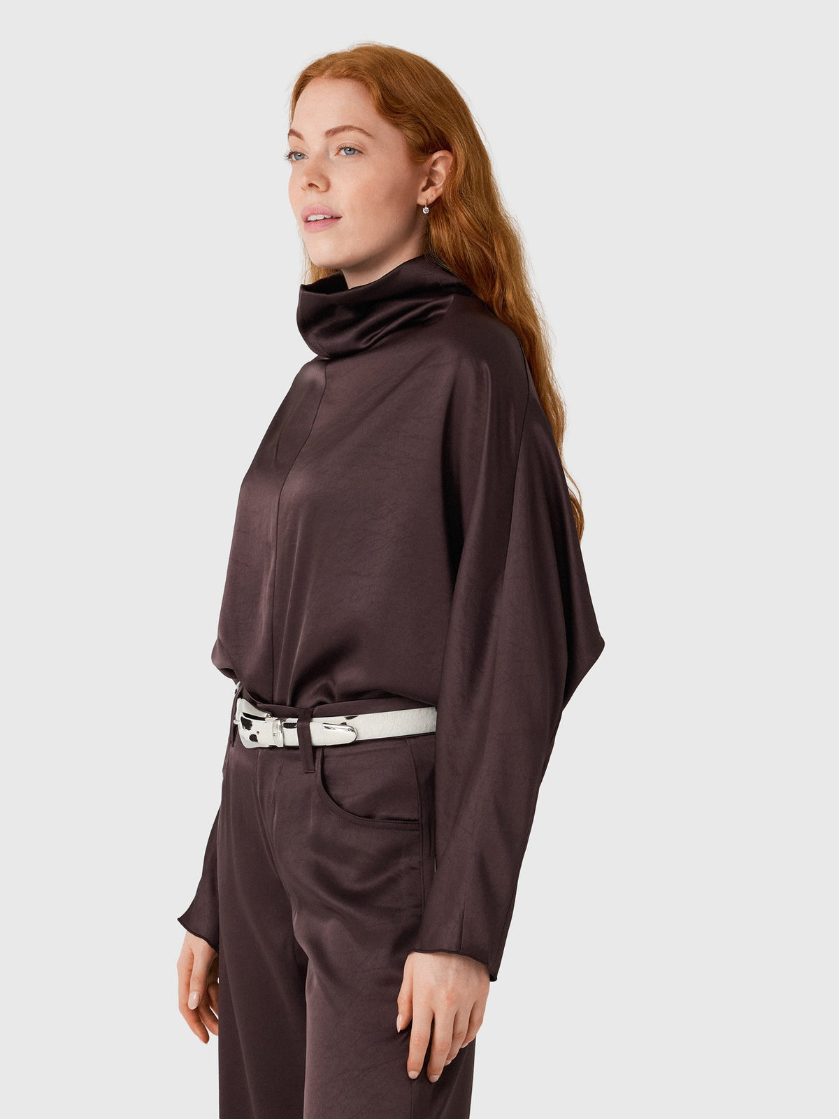 Citizens Of Humanity Women's Ilaria Draped Japanese Hammered Satin Top